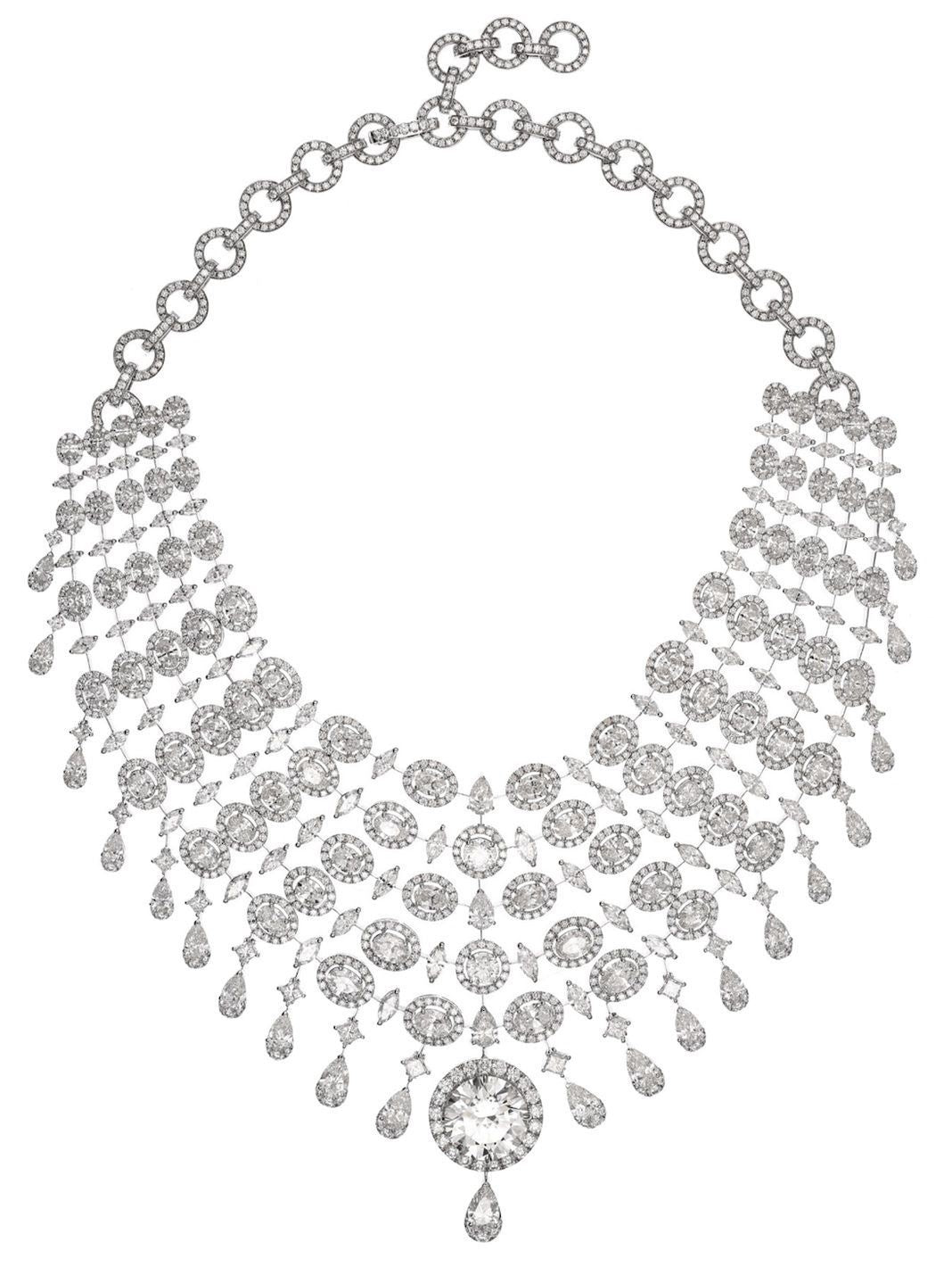Diamond Rainfall Cascade Necklace