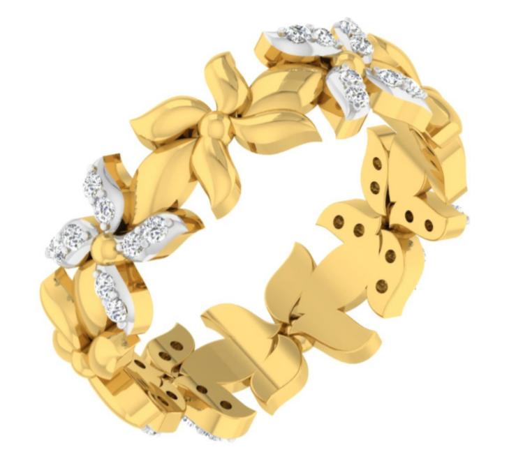 Blossom Petal Diamond Bangle