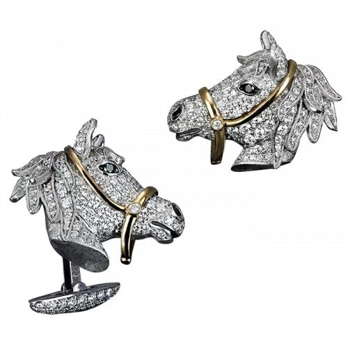 Horse Head Diamond Cufflinks