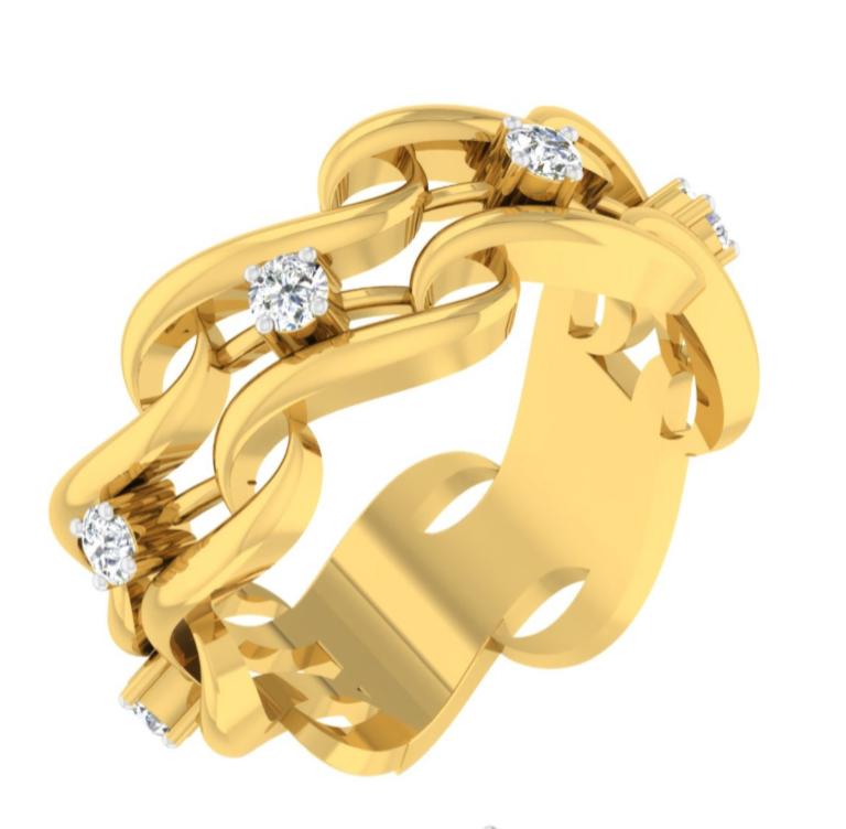 Wave Curve Diamond Bangle