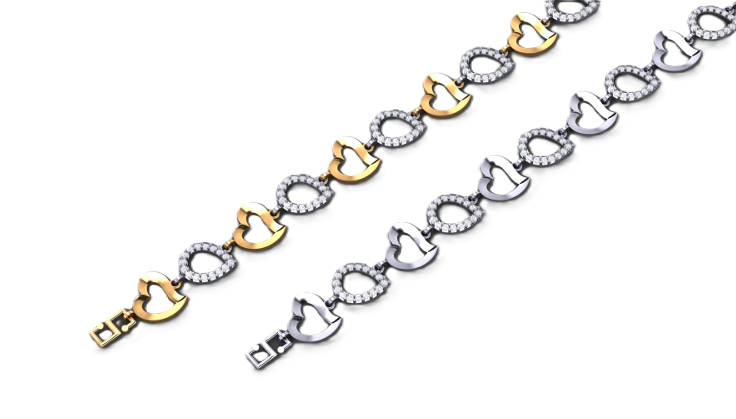Heart Curve Diamond Anklet
