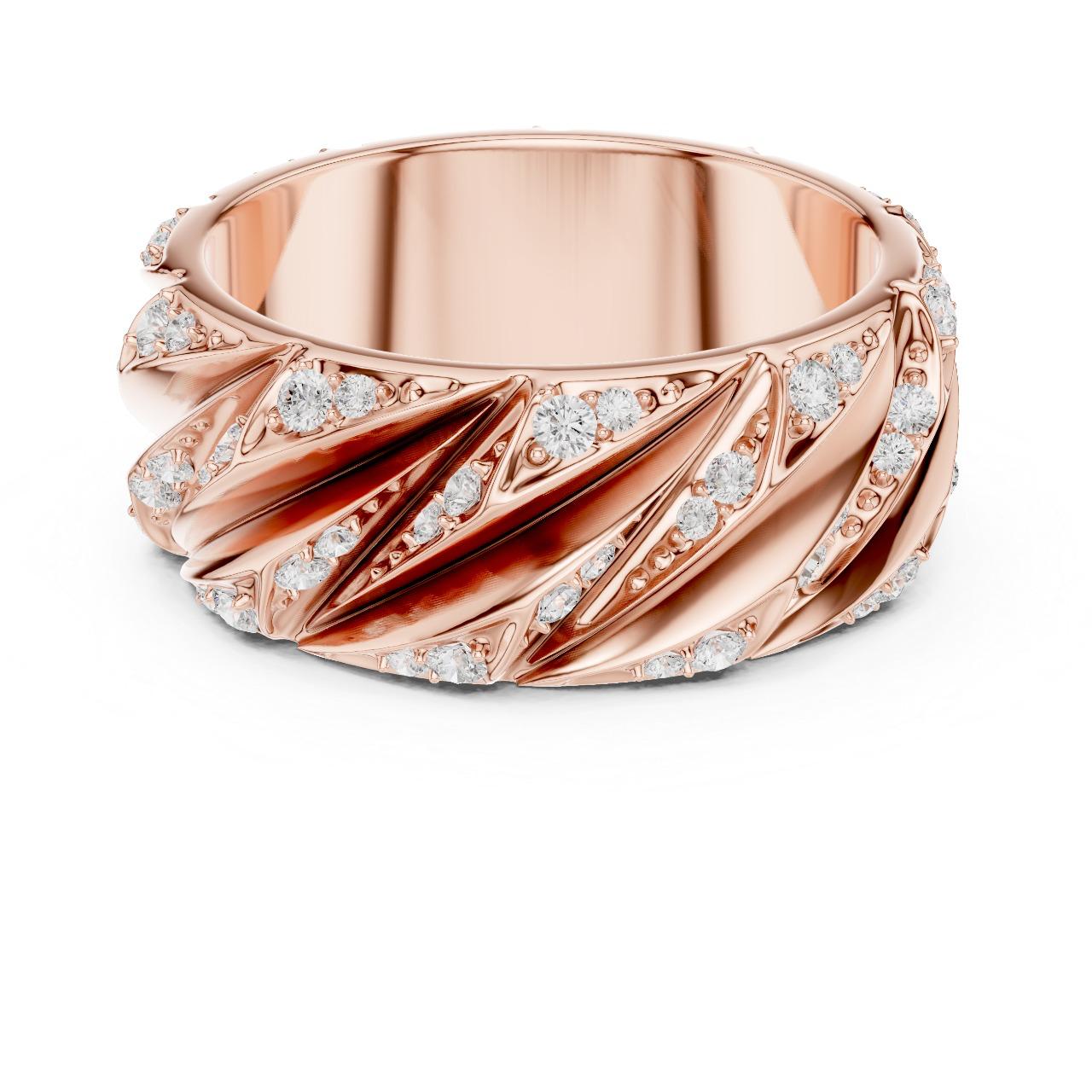 Sculpted Swirl Diamond Band