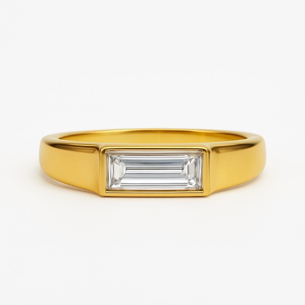 Baguette Bar Gold Ring