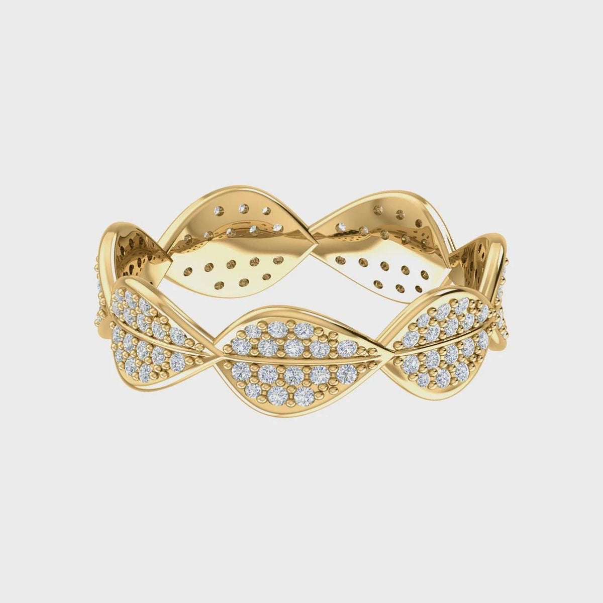 Leaf Crest Diamond Band Ring