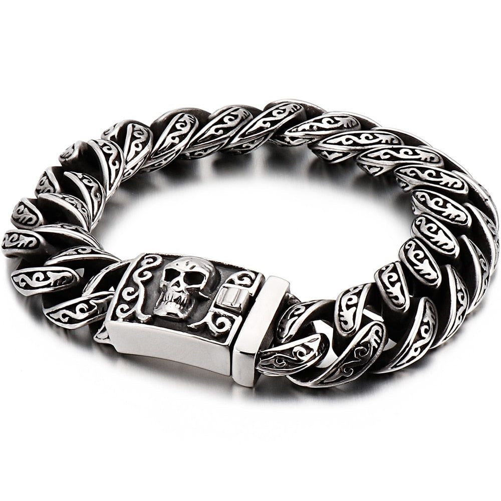 Skull Clasp Cuban Bracelet