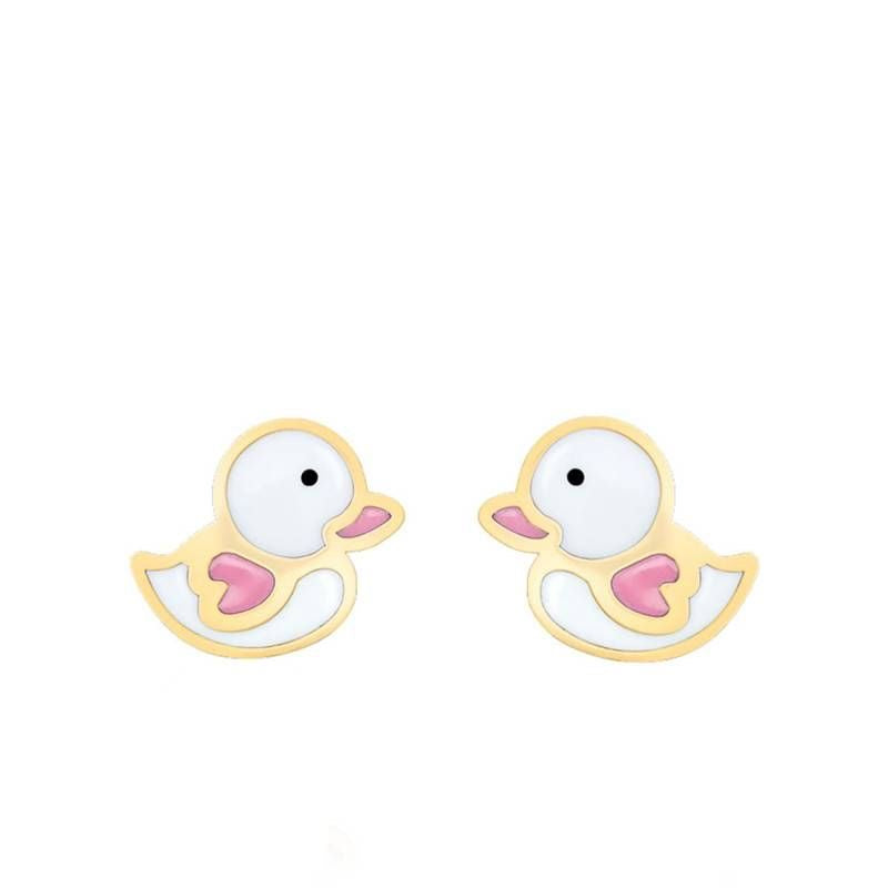 Pink Duck Enamel Studs
