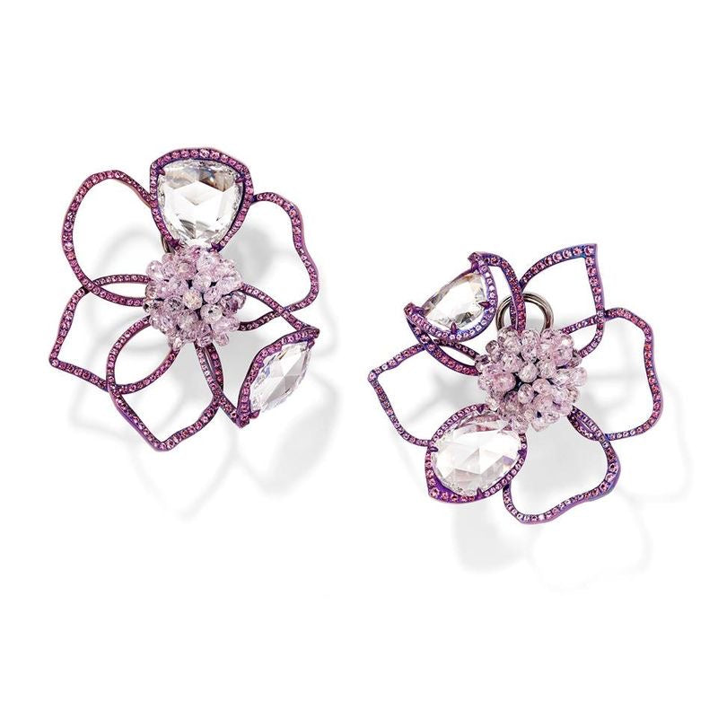 Amethyst Bloom Crystal Petal Earrings