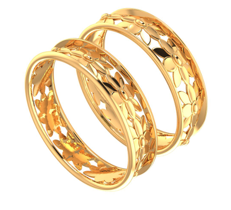 Golden Petal Mesh Toe Rings