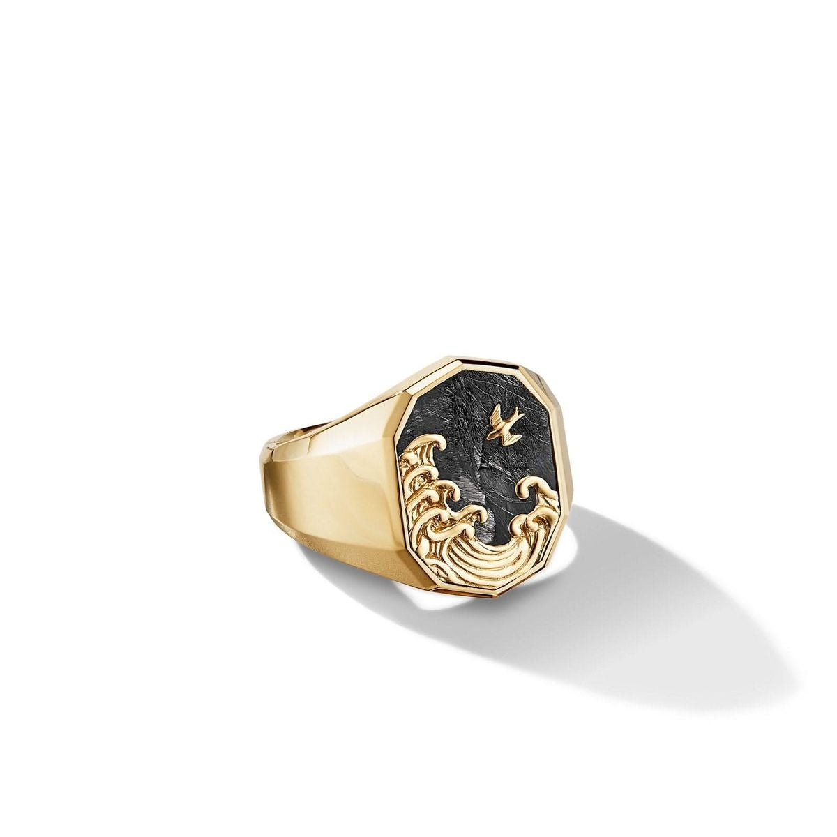 Wave & Bird Signet Ring