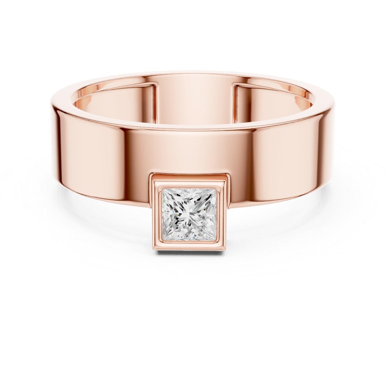 Square Crown Princess Cut Ring