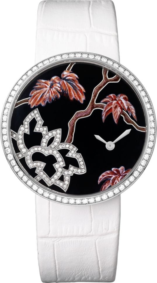 Midnight Maple Enamel Diamond Watch