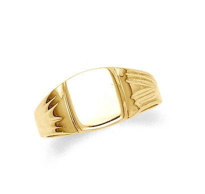 Classic Engraved Gold Signet Ring