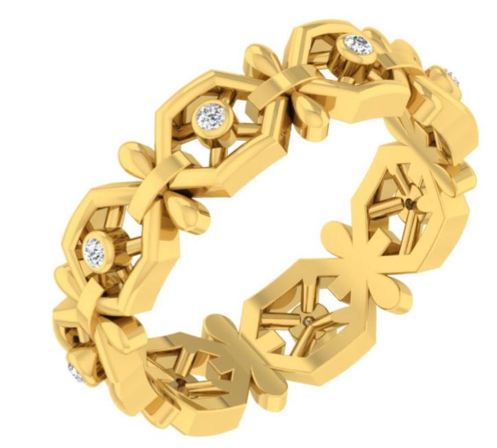 Hexa Petal Diamond Bangle