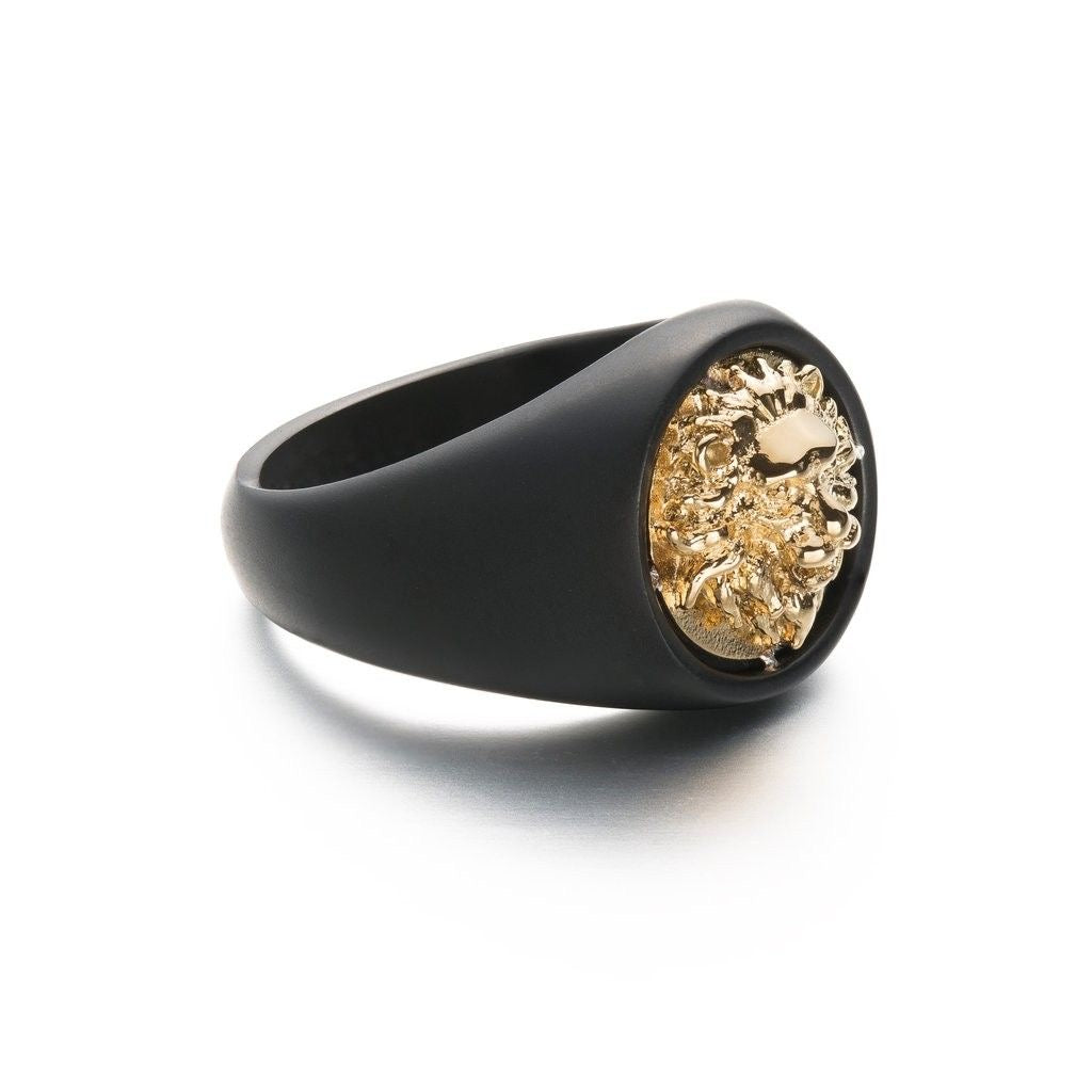 Black & Gold Lion Ring