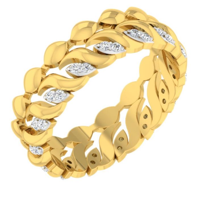 Vine Leaf Diamond Bangle