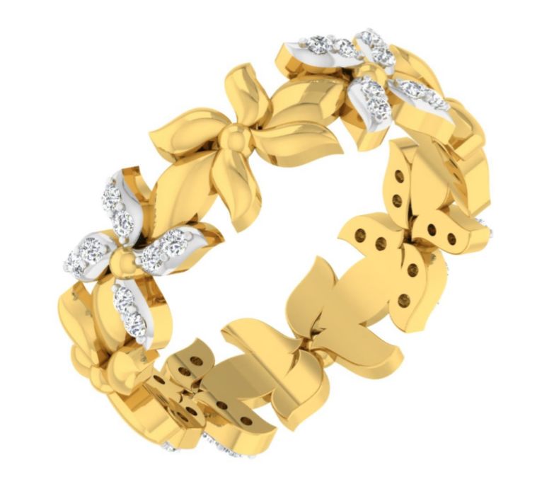 Floral Cluster Diamond Bangle