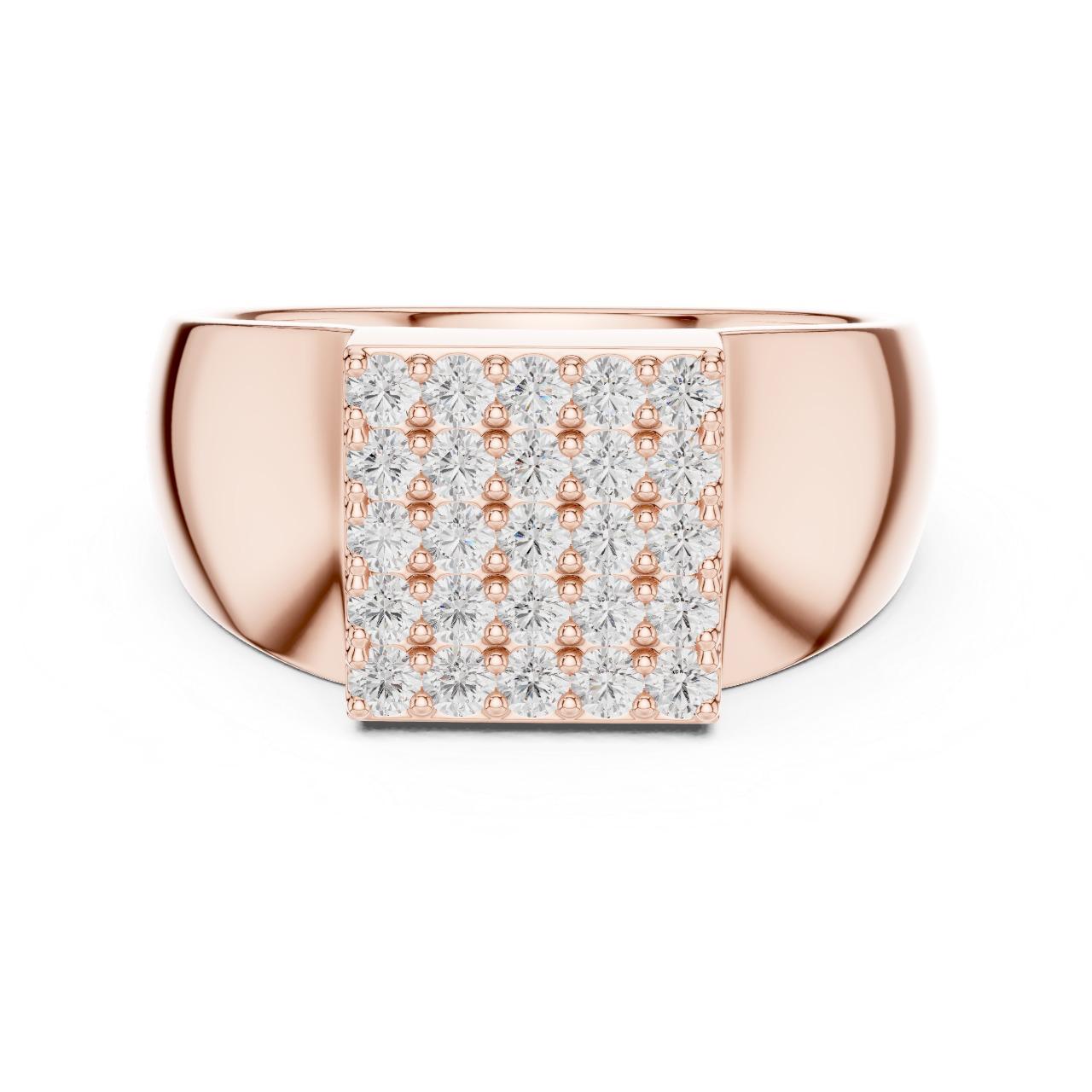 Regal Pavé Rectangle Signet