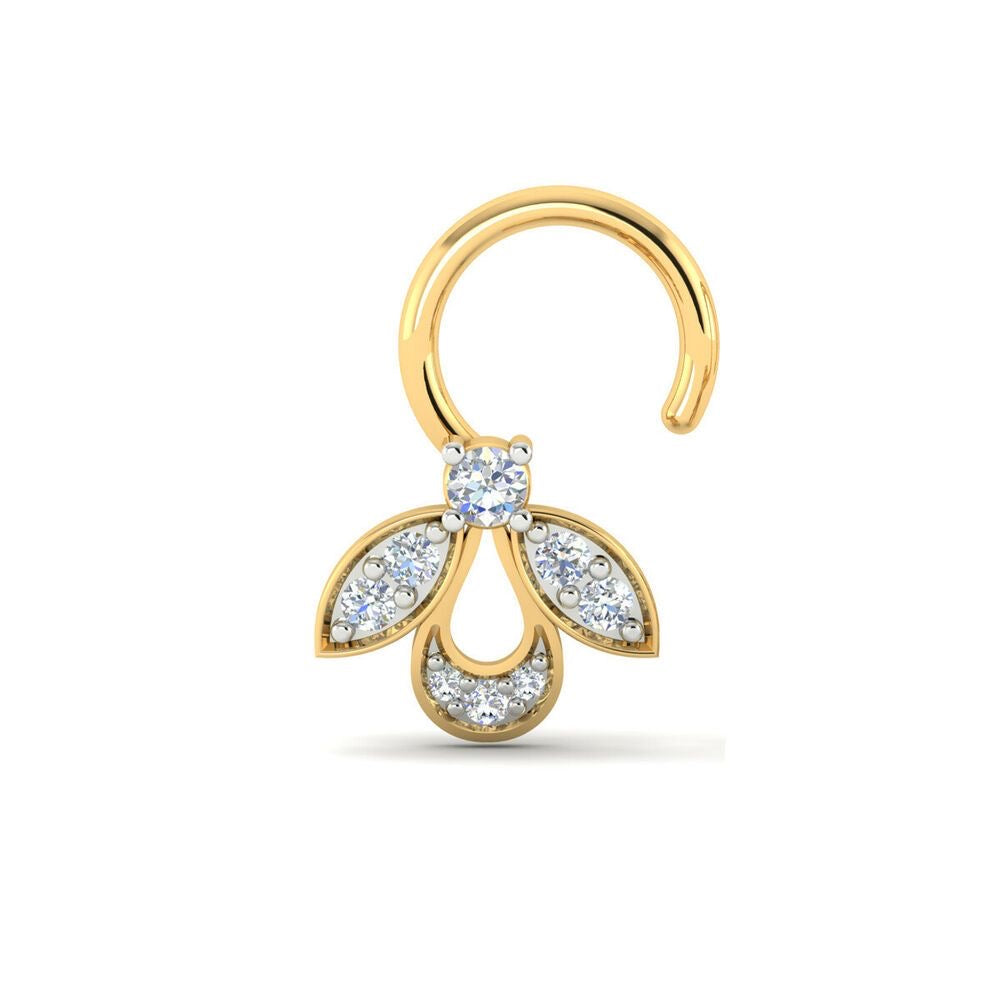 Teardrop Petal Diamond Nose Pin
