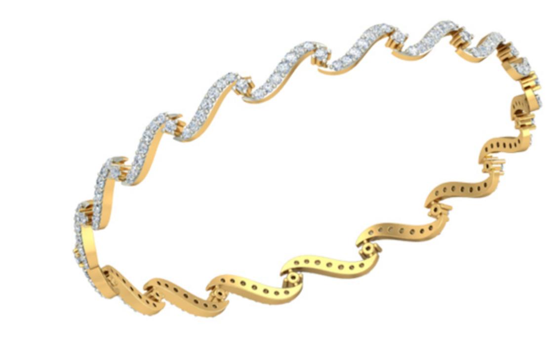 Wavy Diamond Line Bangle