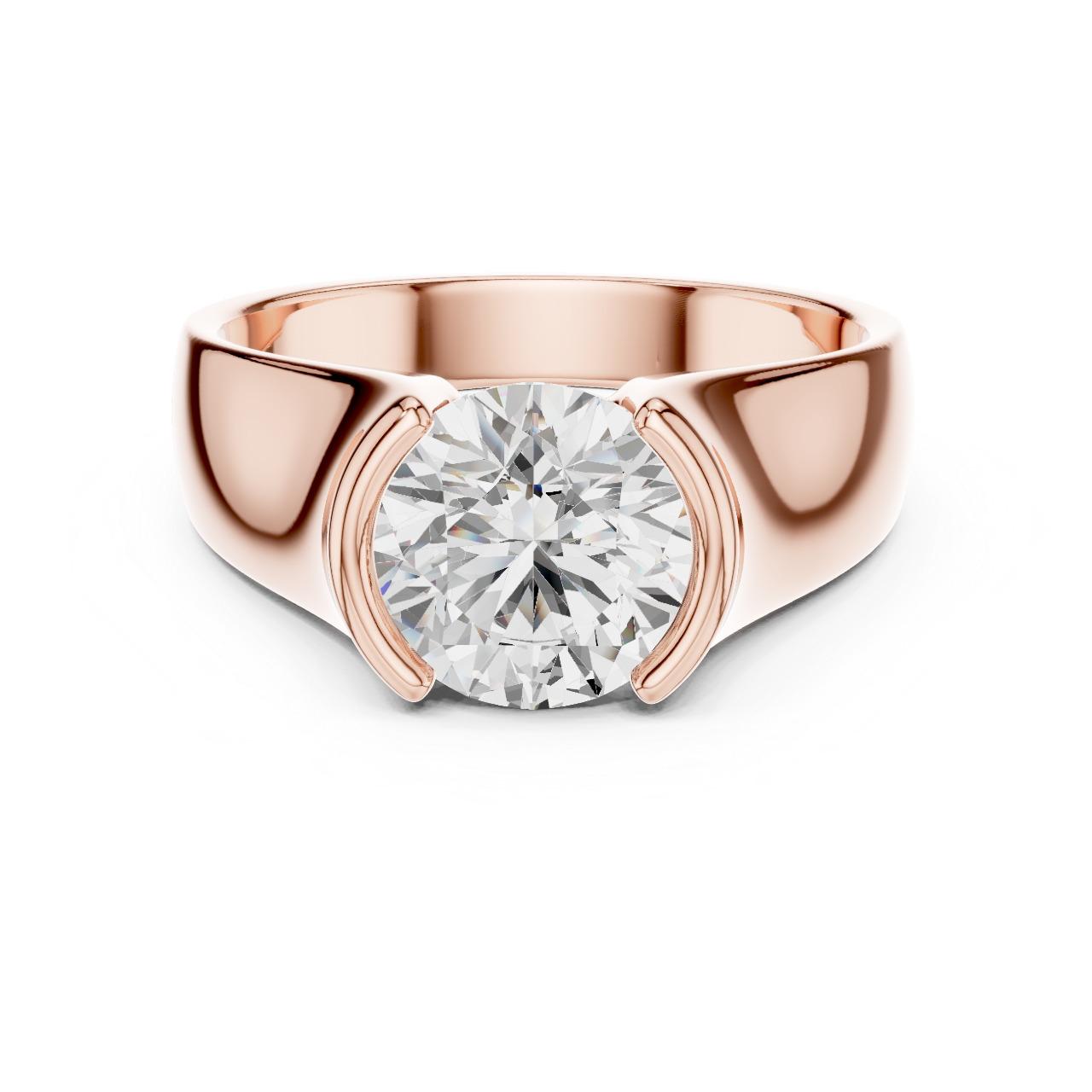 Bold Classic Half-Bezel Solitaire Ring
