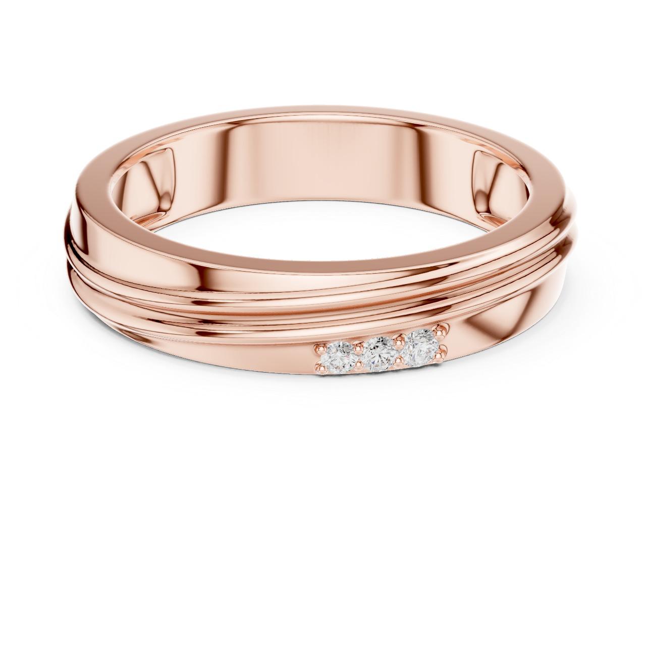 Minimal Crest Triple-Stone Band