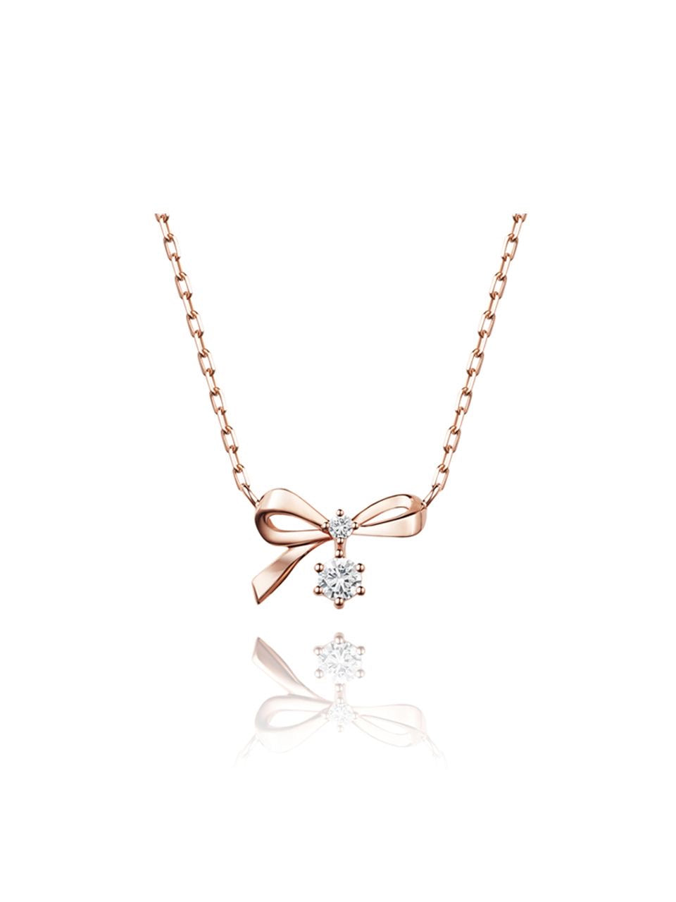 Sparkling Bow Drop Necklace
