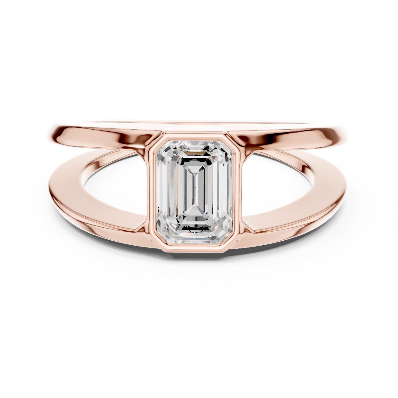 Emerald Aura Bezel Solitaire Ring