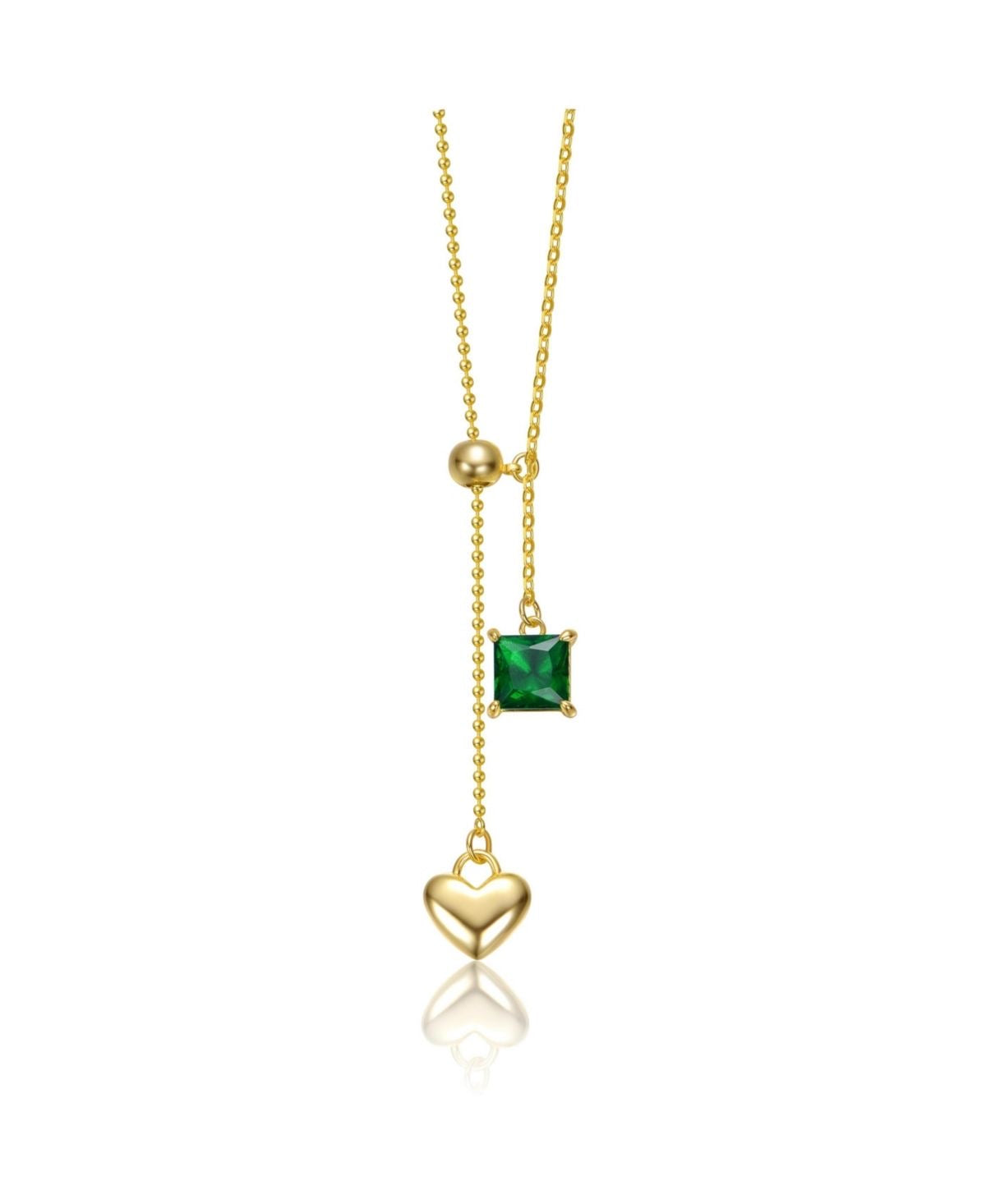 Emerald Square Drop Necklace