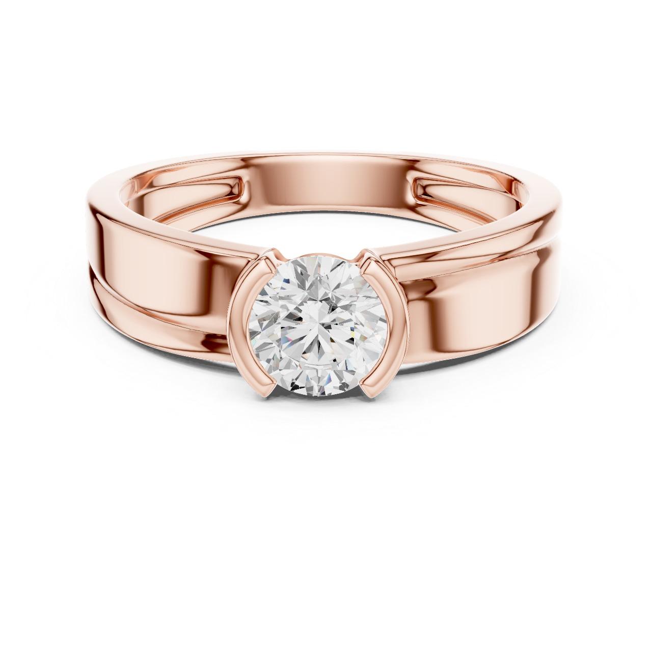 Half-Bezel Precision Solitaire Ring