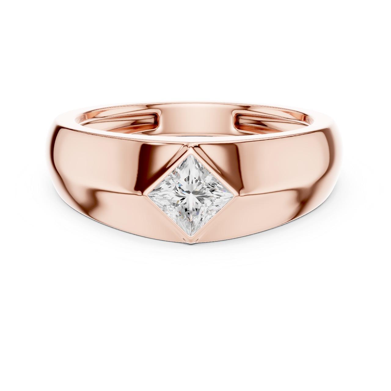 Pyramid-Set Princess Cut Ring