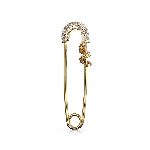 Golden Safety Pin Brooch