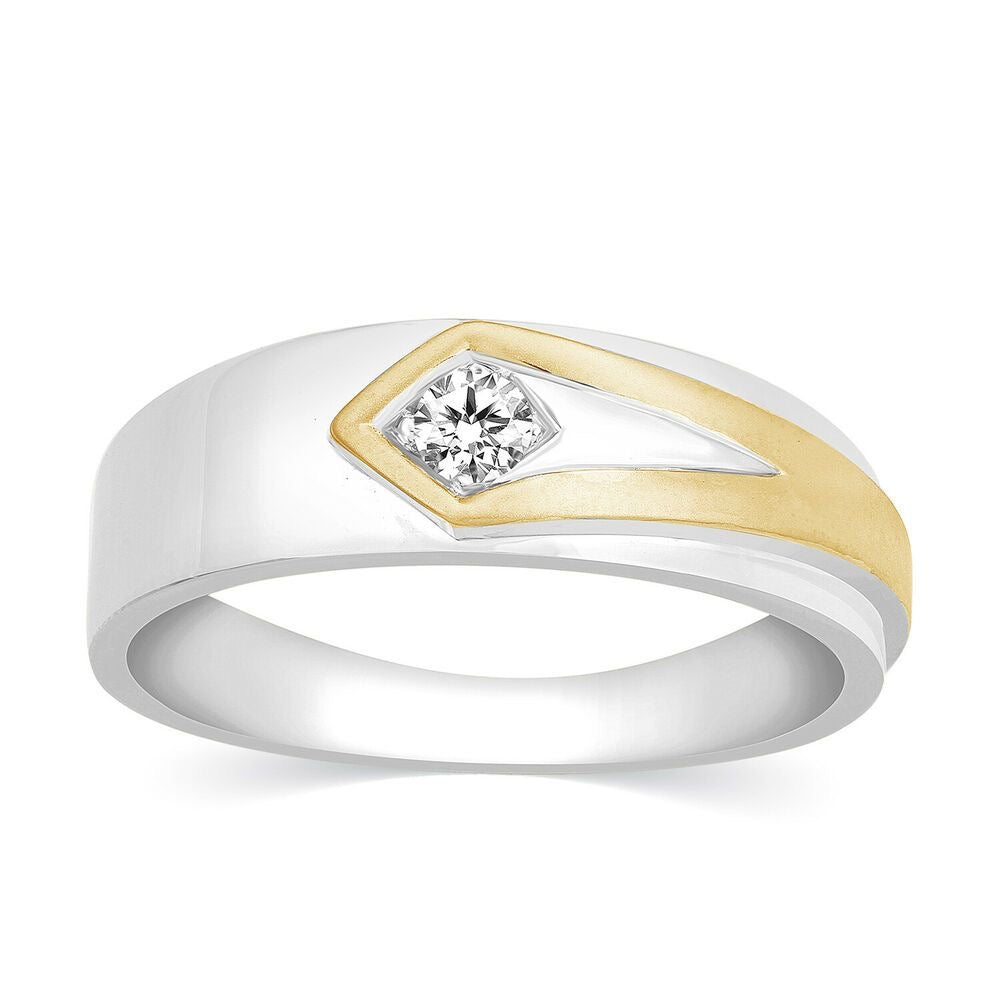 Two-Tone Diamond Bezel Accent Ring