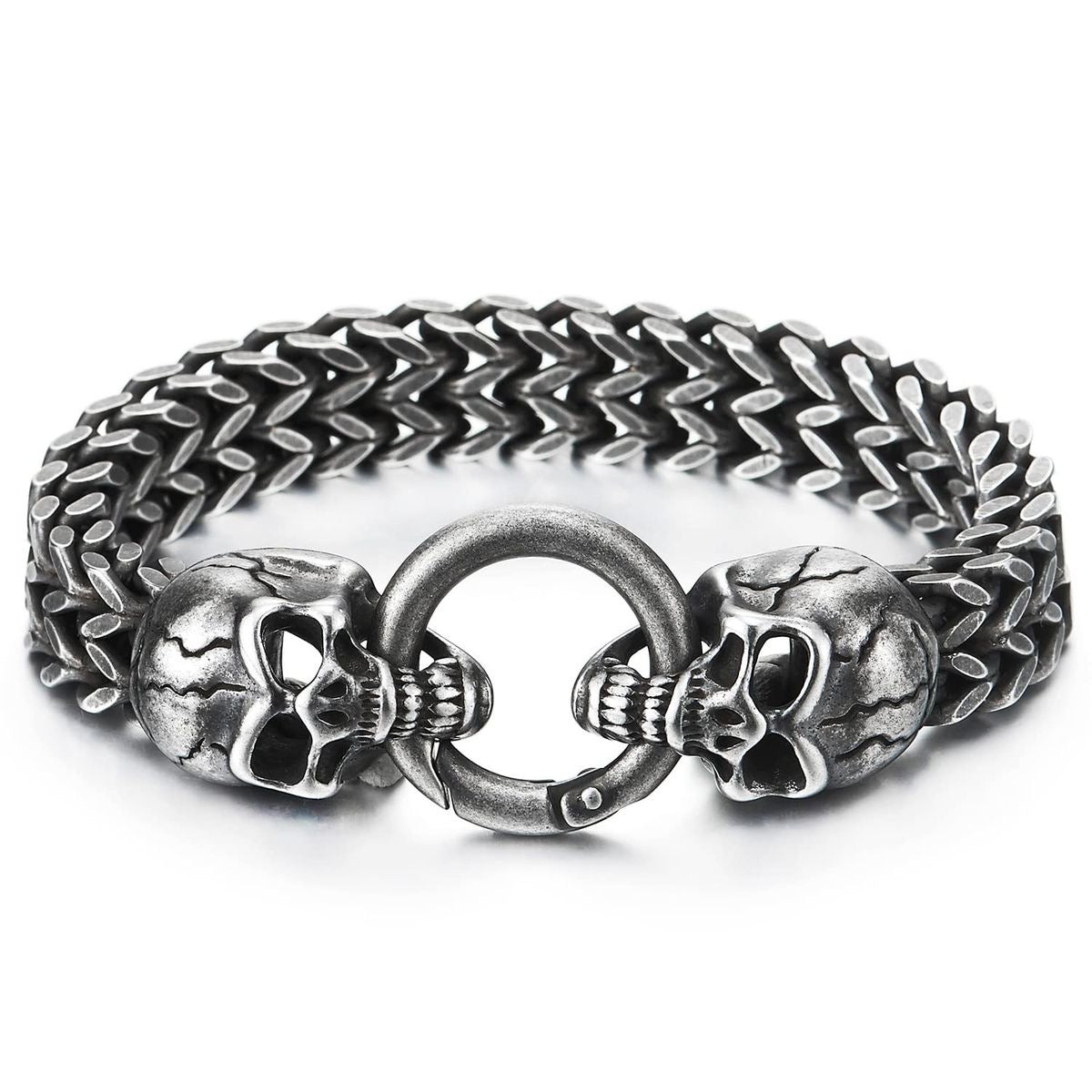 Double Skull Clasp Bracelet
