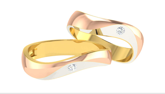 Rose Embrace Diamond Couple Ring