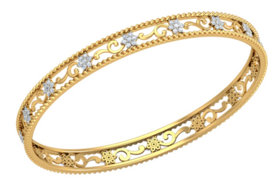 Floral Lace Diamond Bangle