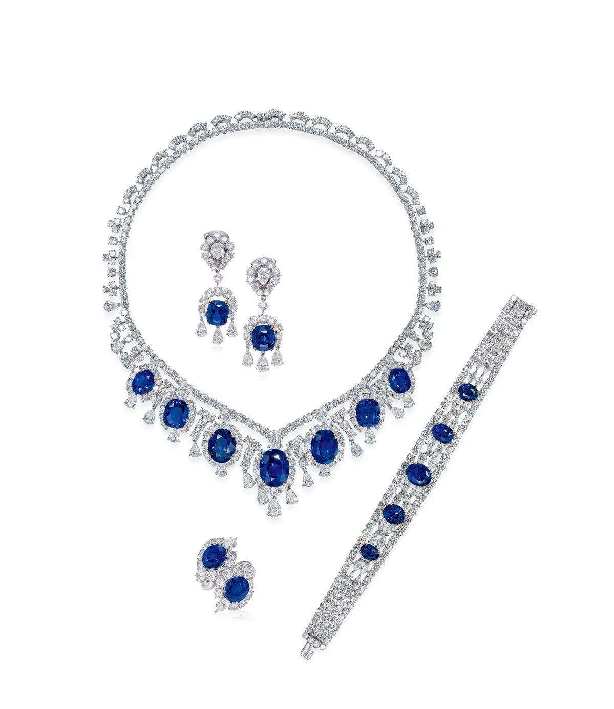 Sapphire Halo Elegance Set
