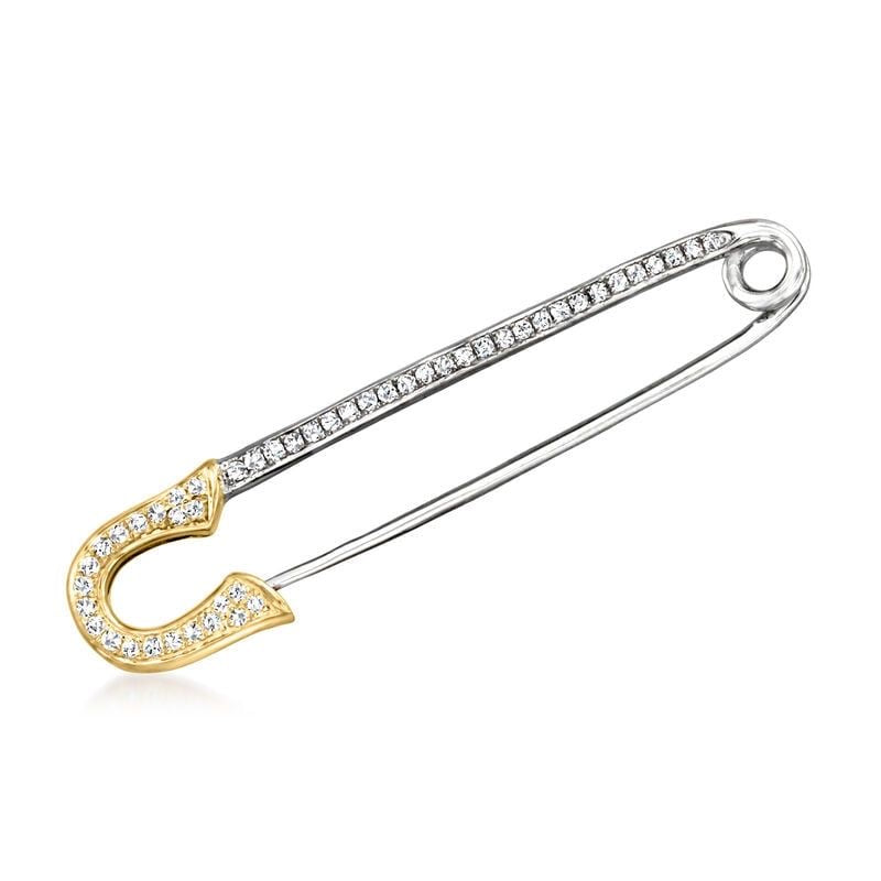 Dual-Tone Crystal Pin Brooch