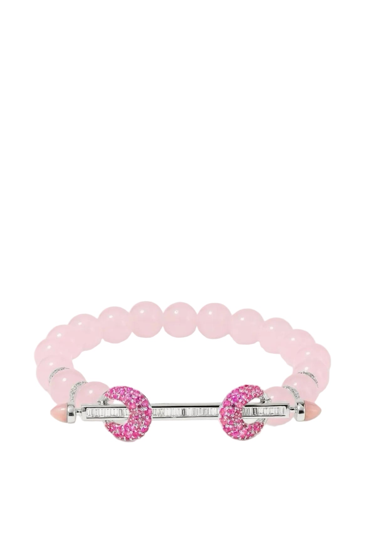 Pink Moon Safety Pin Bead Bracelet