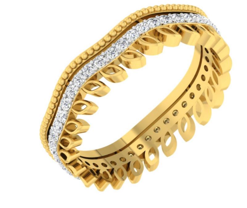 Wavy Dual Diamond Line Bangle