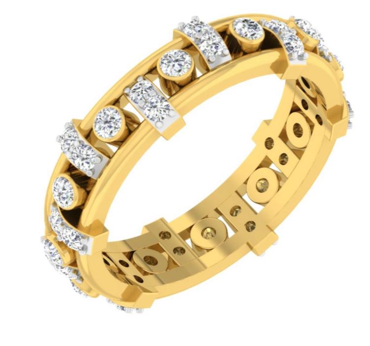 Round & Oval Diamond Panel Bangle