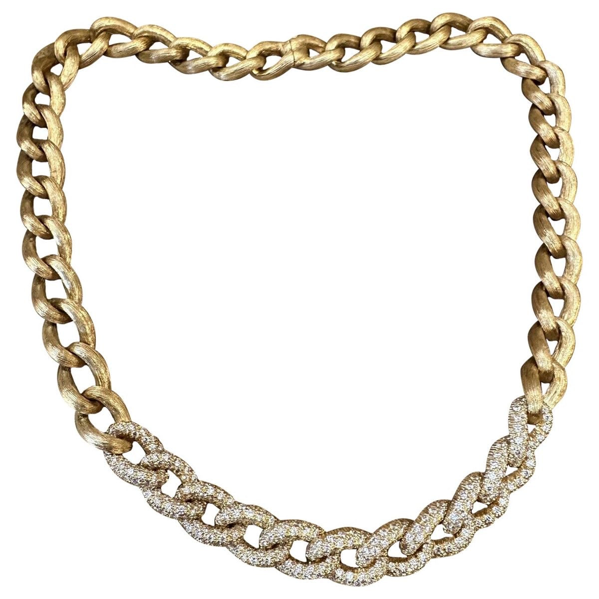 Brushed Matte & Diamond Link Chain