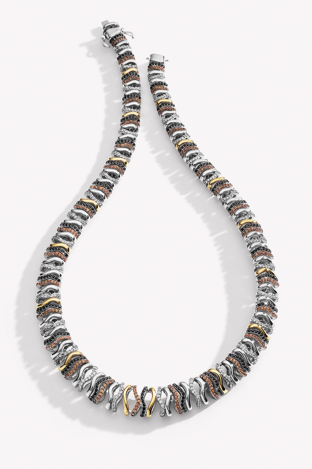 Multicolor Textured Link Necklace