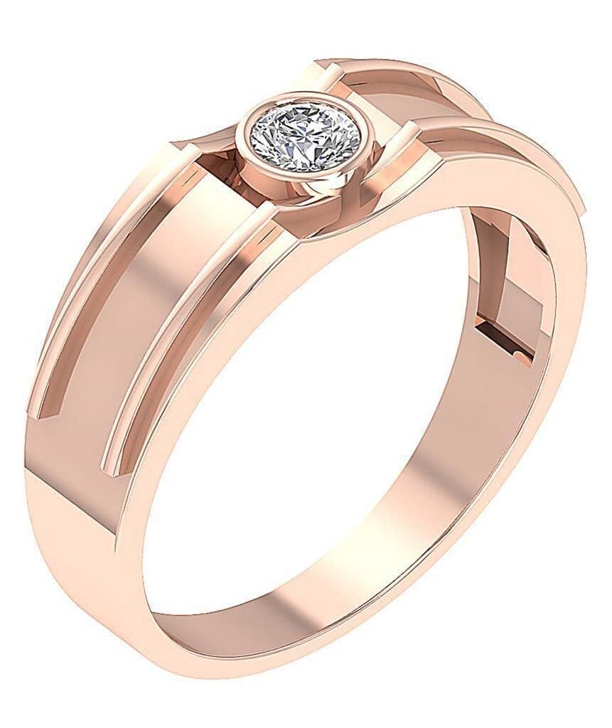 Rose Gold Bezel Ridge Diamond Ring