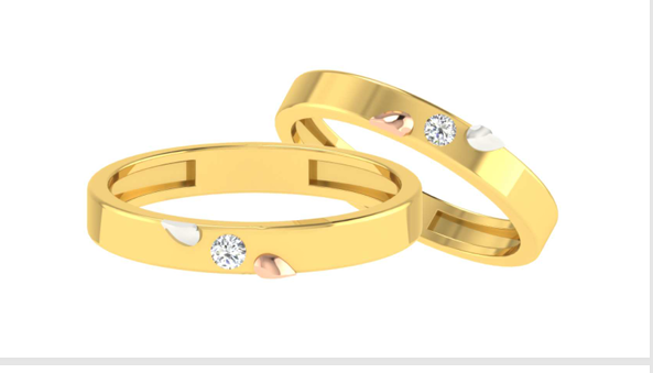 Minimal Heart Diamond Couple Ring