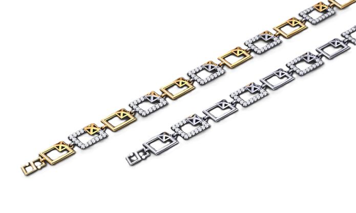 Modern Frame Diamond Anklet