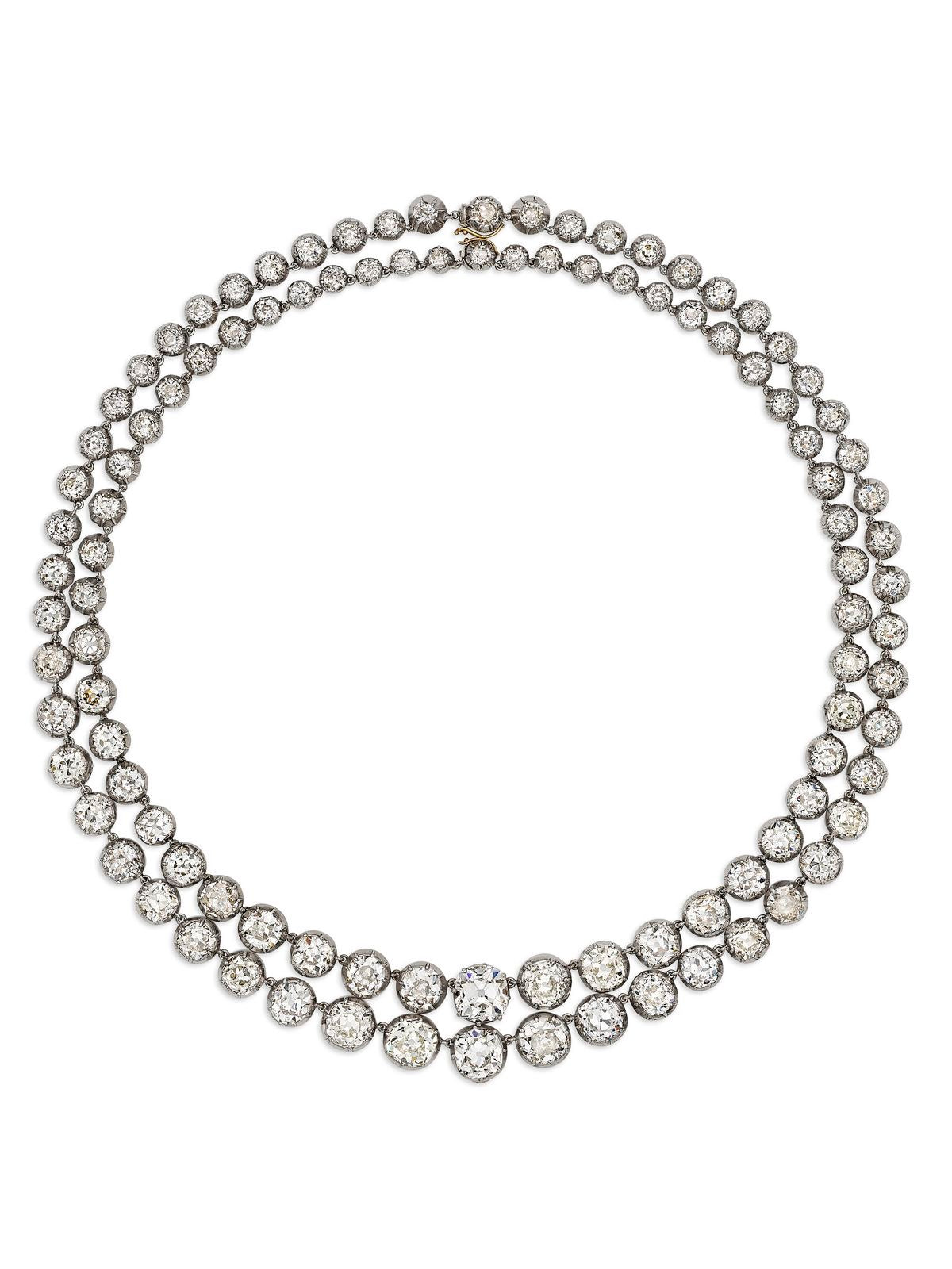Double Row Diamond Rivière Necklace