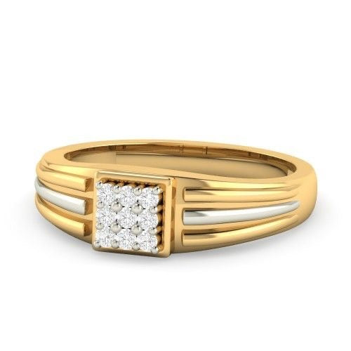 Double Channel Cluster Diamond Ring