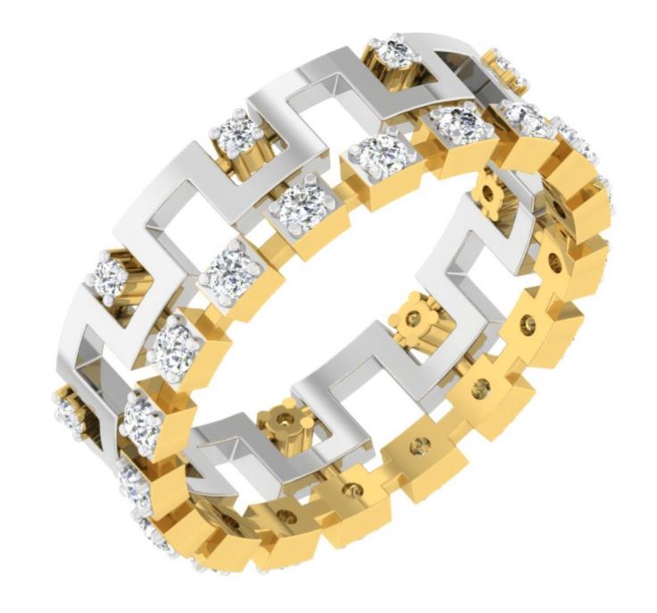 Dual Finish Zigzag Diamond Bangle