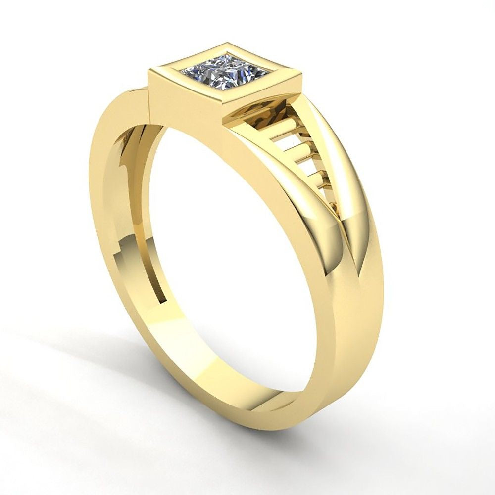 Raised Square Top Diamond Ring