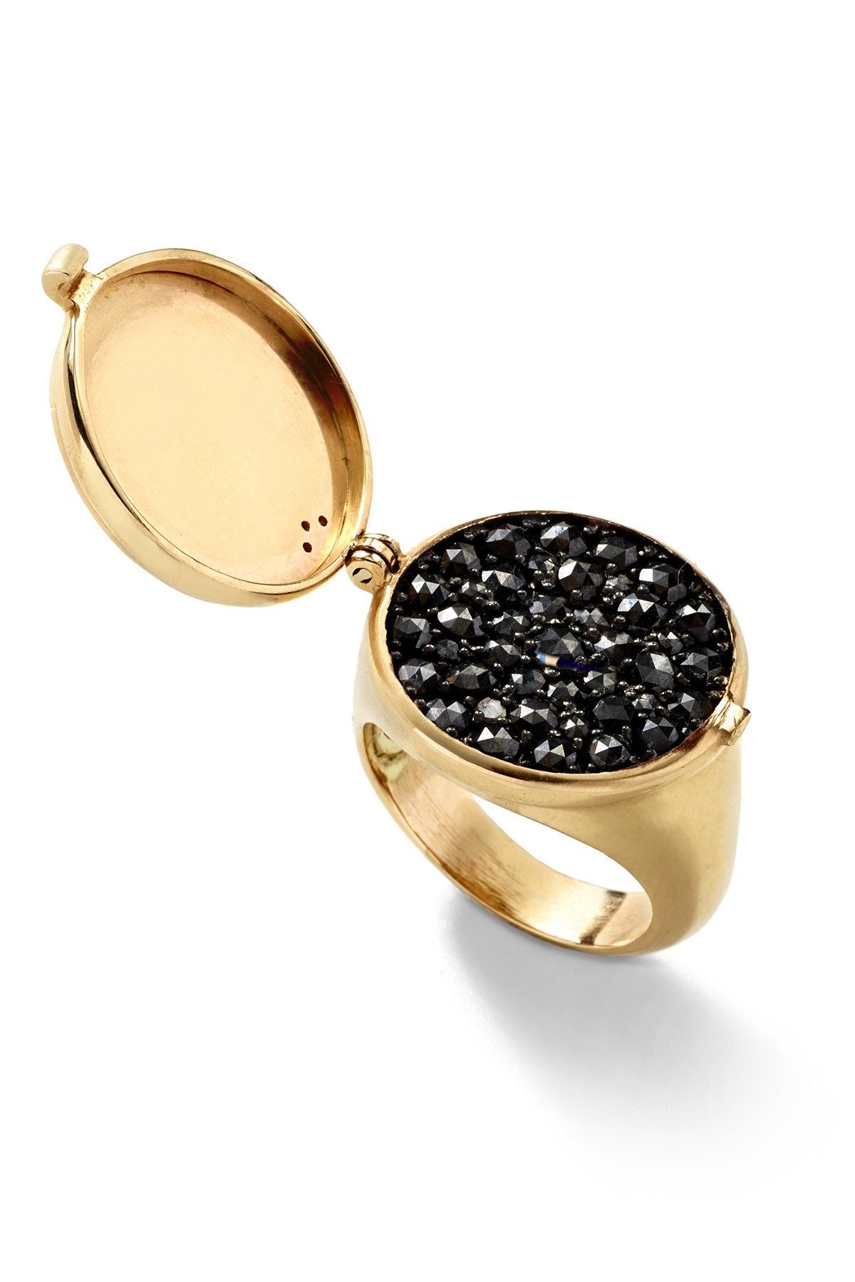 Midnight Spark Locket Ring